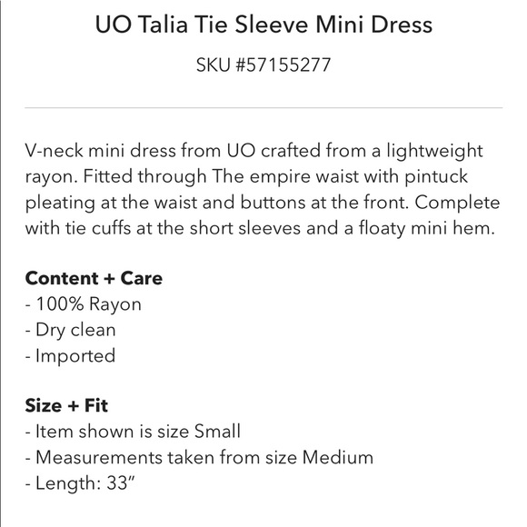 UO Talia Tie Sleeve Mini Dress - Picture 6 of 6